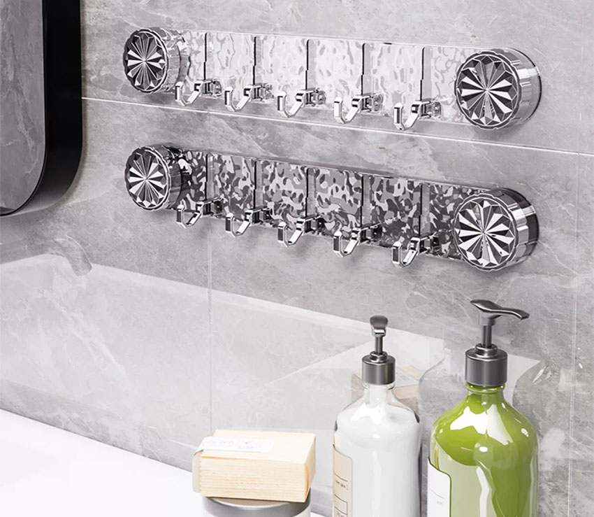 Κρεμάστρα Μπάνιου - Κουζίνας 40cm Χωρίς Τρύπημα με Βεντούζα & Σιλικόνη – Ισχυρή Στήριξη