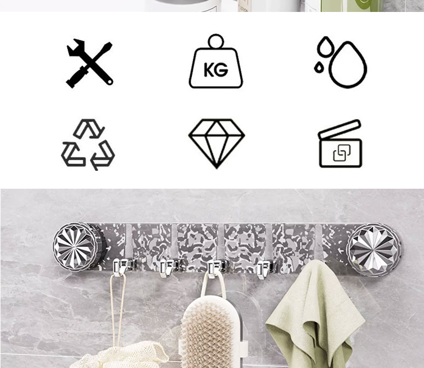 Κρεμάστρα Μπάνιου - Κουζίνας 40cm Χωρίς Τρύπημα με Βεντούζα & Σιλικόνη – Ισχυρή Στήριξη