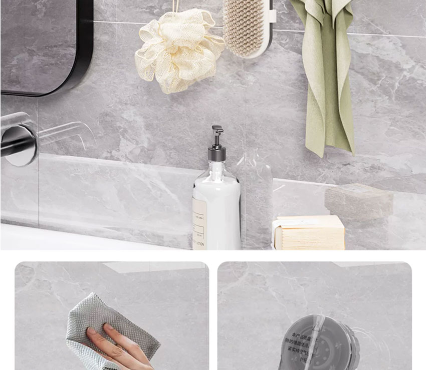 Κρεμάστρα Μπάνιου - Κουζίνας 40cm Χωρίς Τρύπημα με Βεντούζα & Σιλικόνη – Ισχυρή Στήριξη