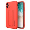 Wozinsky Kickstand Case flexible silicone cover with a stand iPhone 12 mini red - Cell phone cases and covers