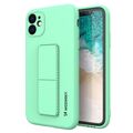 Wozinsky Kickstand Case flexible silicone cover with a stand iPhone 12 mint - Cell phone cases and covers