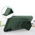 Wozinsky Kickstand Case flexible silicone cover with a stand iPhone 12 dark green - Cell phone cases and covers