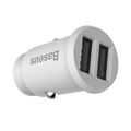 Baseus Grain Car Charger Mini Universal Smart Car Charger 2x USB 3.1A white (CCALL-ML02) - Cell phone USB charger
