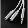 Ugreen cable 3.5 mm headphone splitter mini jack AUX 20cm (2 x audio output) silver (10532) - Cell phone cables