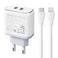 Wall charger LDNIO A2528C 2USB-C 35W + USB-C - Lightning cable - ELECTRONICS