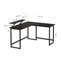 Γωνιακό Μεταλλικό Γραφείο 140 x 130 x 76 / 91.5 cm Χρώματος Μαύρο VASAGLE LWD56BK - Έπιπλα Γραφείου