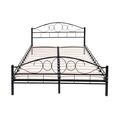 Διπλό Μεταλλικό Κρεβάτι 160 x 200 cm Χρώματος Μαύρο Hoppline HOP1000897-1 -  Κρεβάτια