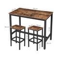 Σετ Μεταλλικό Ορθογώνιο Τραπέζι - Bar 120 x 60 x 90 cm με 2 Σκαμπό VASAGLE LBT15X -  Τραπέζια