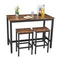 Σετ Μεταλλικό Ορθογώνιο Τραπέζι - Bar 120 x 60 x 90 cm με 2 Σκαμπό VASAGLE LBT15X -  Τραπέζια
