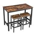 Σετ Μεταλλικό Ορθογώνιο Τραπέζι - Bar 120 x 60 x 90 cm με 2 Σκαμπό VASAGLE LBT15X -  Τραπέζια