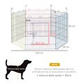 PawHut 6-Panel Metal Dog Gate με κούμπωμα, Ø120x60 cm, Πολύχρωμο -  Κτηνοτροφικά Είδη