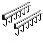 2 Κρεμαστήρες 6 Άγκιστρων Για Κουζίνα Ντουλάπα Μπάνιο Μαύρο -  ΕΙΔΗ ΣΠΙΤΙΟΥ