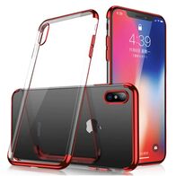 Clear Color Case Gel TPU Electroplating frame Cover for Huawei P30 Lite red - Cell phone cases and covers
