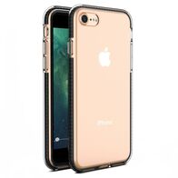Spring Θήκη clear TPU gel protective cover with colorful frame για iPhone SE 2020 / iPhone 8 / iPhone 7 black -  Cell phone cases and covers