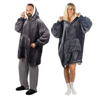 Comfort Blanket Βελούδινη Oversized Μπλούζα – Κουβέρτα HV-CB-G Γκρι -  AS SEEN ON TV