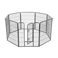 Οκτάγωνο Μεταλλικό Κλουβί - Πάρκο Εκπαίδευσης Σκύλου Βαρέως Τύπου 77 x 100 cm Χρώματος Γκρι Feandrea PPK81G -  Περίφραξη & Πορτάκια Σκύλων