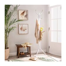 Μεταλλικός Καλόγερος 44 x 182 cm Χρώματος Λευκό Songmics RCR19W - Διακόσμηση