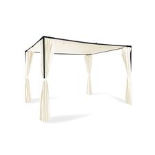 Μεταλλική Πέργκολα Κήπου με Υφασμάτινη Οροφή και Κουρτίνες 3 x 3 x 2.2 m Χρώματος Εκρού Santa Cruz Inkazen 40031294 -  Τέντες - Κιόσκια