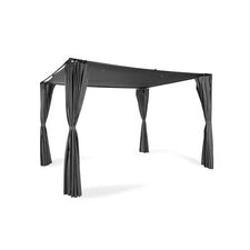 Μεταλλική Πέργκολα Κήπου με Υφασμάτινη Οροφή και Κουρτίνες 3 x 3 x 2.2 m Χρώματος Γκρι Santa Cruz Inkazen 40031293 -  Τέντες - Κιόσκια