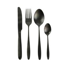 Σετ Μαχαιροπίρουνα Σερβιρίσματος από Ανοξείδωτο Ατσάλι 16 τμχ Χρώματος Μαύρο Home Deco Factory KA2864 -  Σερβίρισμα