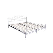 Διπλό Μεταλλικό Κρεβάτι 140 x 200 cm Χρώματος Λευκό Hoppline HOP1000898-2 -  Κρεβάτια