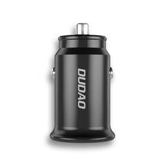 Dudao fast car charger with USB ports QC3.0 + Type C PD black + USB-C cable - Lightning 18W black (R3PRO) - Cell phone USB charger