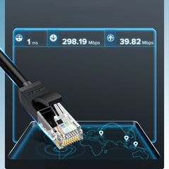 Ugreen NW102 Flat U/UTP Cat.6 Καλώδιο Δικτύου Ethernet 1m Μαύρο UTP 1000Mbps - Cell phone cables | Diamandino