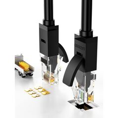 Ugreen NW102 Flat U/UTP Cat.6 Καλώδιο Δικτύου Ethernet 1m Μαύρο UTP 1000Mbps - Cell phone cables | Diamandino