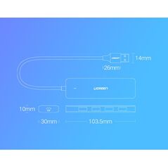 Ugreen USB HUB splitter - 4x USB 3.2 Gen 1 with micro USB power port gray (CM219 50985) - ELECTRONICS | Ugreen