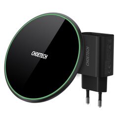 Choetech 15W Wireless Qi Charger for Earphone Phone + USB Type C Cable + 18W QuickCharge Adapter Black (T559-F) - Cell phone USB charger | Choetech