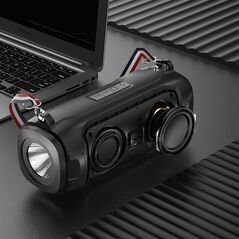 Dudao Wireless Bluetooth 5.0 Speaker 5W 1200mAh FM Radio Solar Panel Black (Y1XS-black) - Headphones and speakers