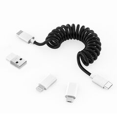 3 in 1 Fast Charging Cable For Any Plug Type 1.5 Meter White - ELECTRONICS