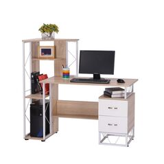 Ξύλινο Γραφείο με Θέση για Υπολογιστή 133 x 55 x 123 cm HOMCOM 920-016 -  Έπιπλα Γραφείου