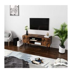 Ξύλινο Έπιπλο Τηλεόρασης 110 x 40 x 49.5 cm VASAGLE LTV08BX -  Καθιστικό