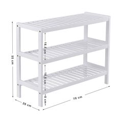 Ξύλινο Stand Αποθήκευσης Παπουτσιών με 3 Ράφια 70 x 26 x 55 cm Songmics LBS13W -  Παπουτσοθήκες