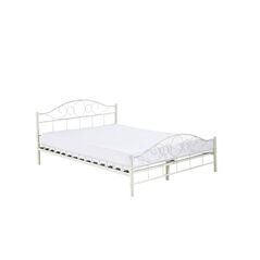 Διπλό Μεταλλικό Κρεβάτι 160 x 200 cm Χρώματος Λευκό Hoppline HOP1000897-2 -  Κρεβάτια