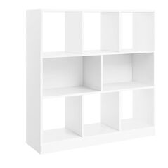 Ξύλινη Βιβλιοθήκη με 8 Ράφια 97.5 x 30 x 100 cm Χρώματος Λευκό VASAGLE LBC52WT -  Έπιπλα Γραφείου