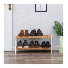 Ξύλινο Stand Αποθήκευσης Παπουτσιών με 2 Ράφια 70 x 26 x 33 cm Songmics LBS02H -  Παπουτσοθήκες