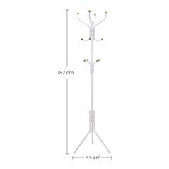 Μεταλλικός Καλόγερος 44 x 182 cm Χρώματος Λευκό Songmics RCR19W -  Διακόσμηση