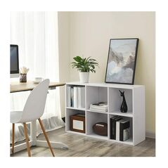 Ξύλινη Βιβλιοθήκη με 6 Ράφια 65.5 x 30 x 97.5 cm Χρώματος Λευκό VASAGLE LBC203D -  Έπιπλα Γραφείου