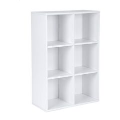 Ξύλινη Βιβλιοθήκη με 6 Ράφια 65.5 x 30 x 97.5 cm Χρώματος Λευκό VASAGLE LBC203D -  Έπιπλα Γραφείου