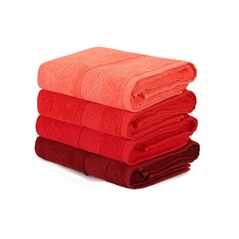 Σετ με 4 Πετσέτες Προσώπου 50 x 90 cm Χρώματος Κόκκινο Beverly Hills Polo Club 355BHP2379 -  Πετσέτες