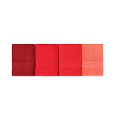 Σετ με 4 Πετσέτες Προσώπου 50 x 90 cm Χρώματος Κόκκινο Beverly Hills Polo Club 355BHP2379 -  Πετσέτες