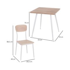 Σετ Μεταλλικό Τετράγωνο Τραπέζι 70 x 70 x 76 cm με 2 Καρέκλες HOMCOM 835-086 -  Τραπέζια
