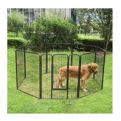 Οκτάγωνο Μεταλλικό Κλουβί - Πάρκο Εκπαίδευσης Σκύλου Βαρέως Τύπου 77 x 100 cm Χρώματος Γκρι Feandrea PPK81G -  Περίφραξη & Πορτάκια Σκύλων