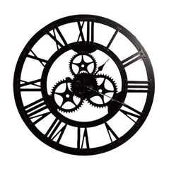 Ξύλινο Ρολόι Τοίχου με Γρανάζια 70 cm Home Deco Factory HO2926 -  Ρολόγια - Ξυπνητήρια