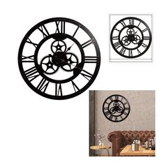 Ξύλινο Ρολόι Τοίχου με Γρανάζια 70 cm Home Deco Factory HO2926 -  Ρολόγια - Ξυπνητήρια