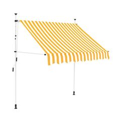 Χειροκίνητη Πτυσσόμενη Τέντα με Μανιβέλα 200 x 120 cm Χρώματος Κίτρινο Hoppline HOP1001018-1 - Τέντες - Κιόσκια