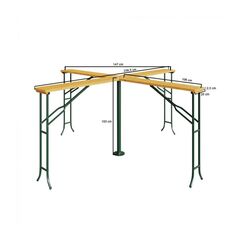 Μεταλλικό Πτυσσόμενο Τραπέζι- Bar Κήπου 4 Θέσεων 239.5 x 103 cm Hoppline HOP1001193 -  Έπιπλα Εξωτερικού Χώρου