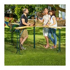 Μεταλλικό Πτυσσόμενο Τραπέζι- Bar Κήπου 4 Θέσεων 239.5 x 103 cm Hoppline HOP1001193 -  Έπιπλα Εξωτερικού Χώρου